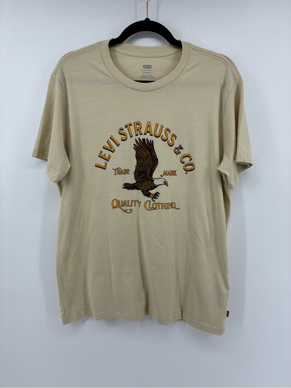 Levi's Beige Graphic Tee with Eagle Print